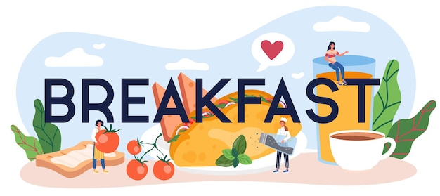 Premium Vector | Tasty breakfast typographic word. Scrambled ...